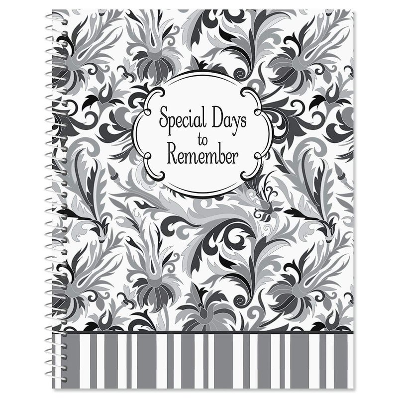 Current Cool Floral Card Organizer Book- Remember Special Days, Greeting Card Keeper, Softcover, 8" x 10", Spiral Bound - Image 2